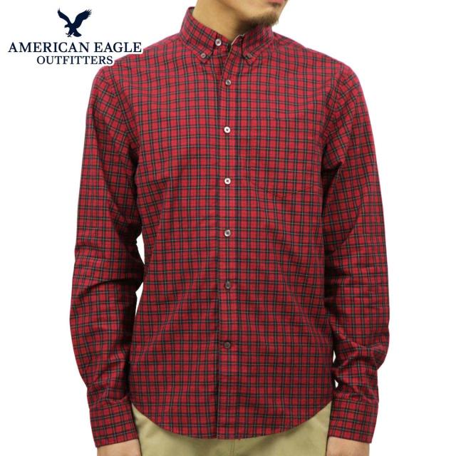 アメリカンイーグル AMERICAN EAGLE 正規品 メンズ ウエスタンシャツ AE Plaid Button Down Shirt 2153-8670 RED D20S30 クリスマス プレゼント ラッピング