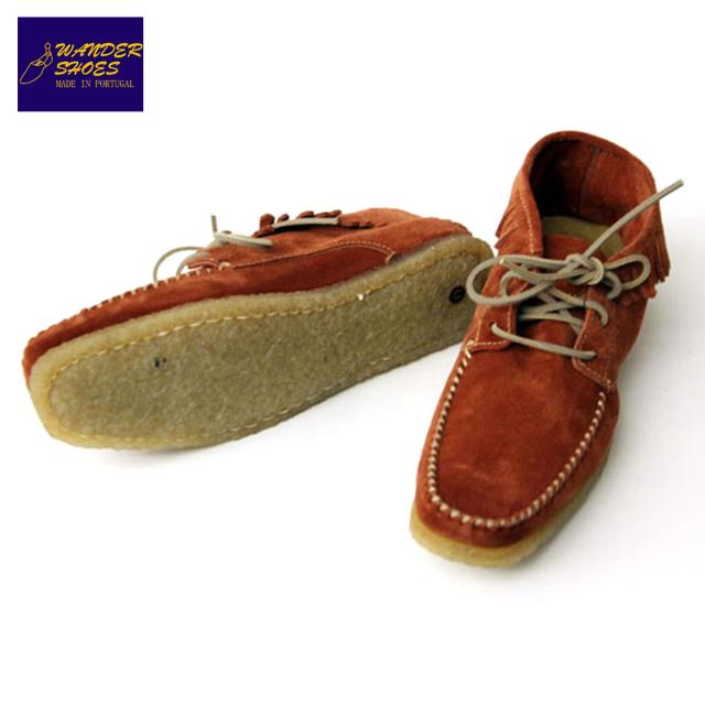 ワンダーシューズ WANDER SHOES 正規販売店 クレープシューズ CREPE SHAMAN SHOES SUEDE RED RED D15S25 クリスマス プレゼント ラッピング