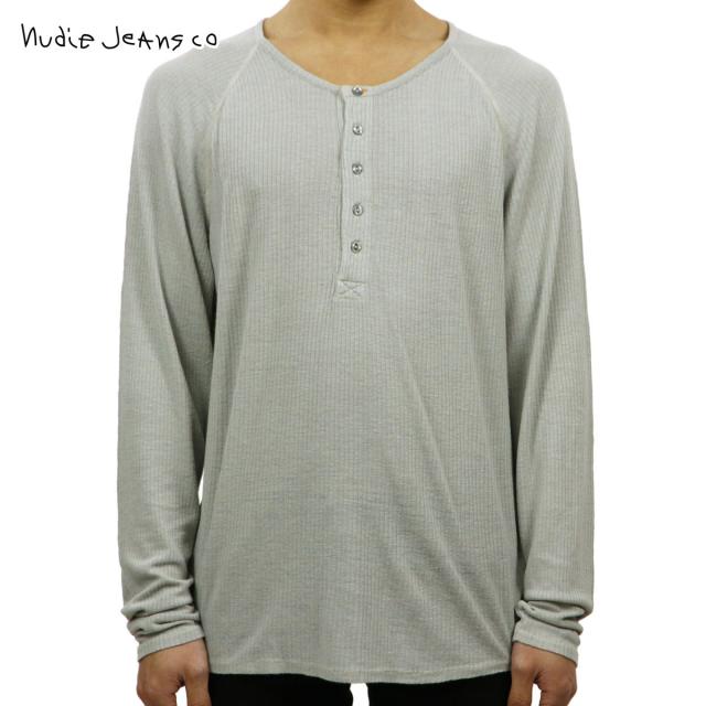 ヌーディージーンズ ロンT メンズ 正規販売店 Nudie Jeans 長袖Tシャツ ヘンリーネックTシャツ LONG SLEEVE HENRY TEE GREY GREY D15S25 クリスマス プレゼント ラッピング