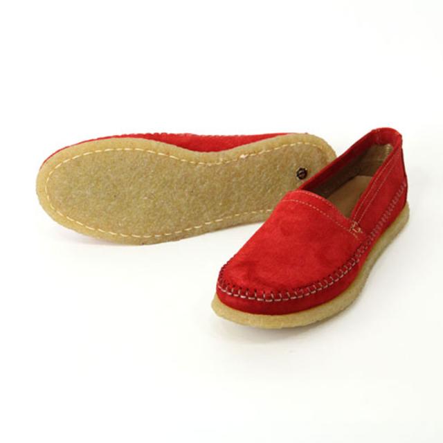 20%OFFクーポンセール 【利用期間 4/23 0:00〜4/29 9:59】 ワンダーシューズ WANDER SHOES 正規販売店 SLIP ON 4530 CREPE SUEDE RED D15S25