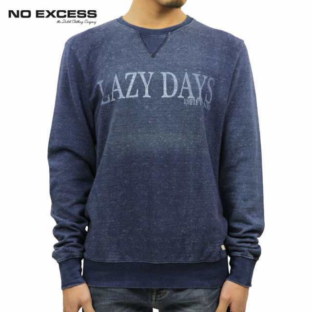 ノーエクセス セーター メンズ 正規販売店 NO EXCESS Sweater R-neck Real indigo chest print 110252 33 D15S25