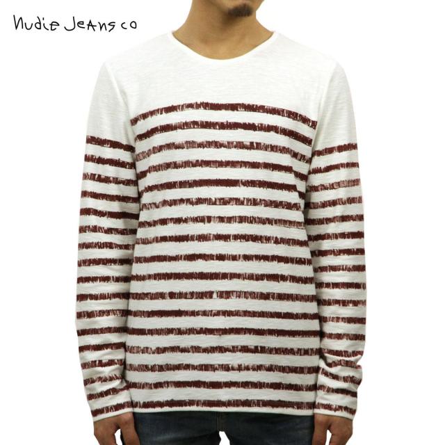 ヌーディージーンズ ロンT メンズ 正規販売店 Nudie Jeans 長袖Tシャツ LS T-shirt Org.Sketched Stripes クリスマス プレゼント ラッピング
