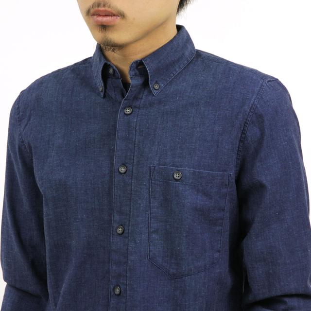 ヌーディージーンズ シャツ メンズ 正規販売店 Nudie Jeans 長袖シャツ Stanley Org. Deep Blue Denim B26 140277 3015 D15S25 クリスマス プレゼント ラッピング ヌーディージーンズ シャツ メンズ 正規販売店 Nudie Jeans 長袖シャツ
