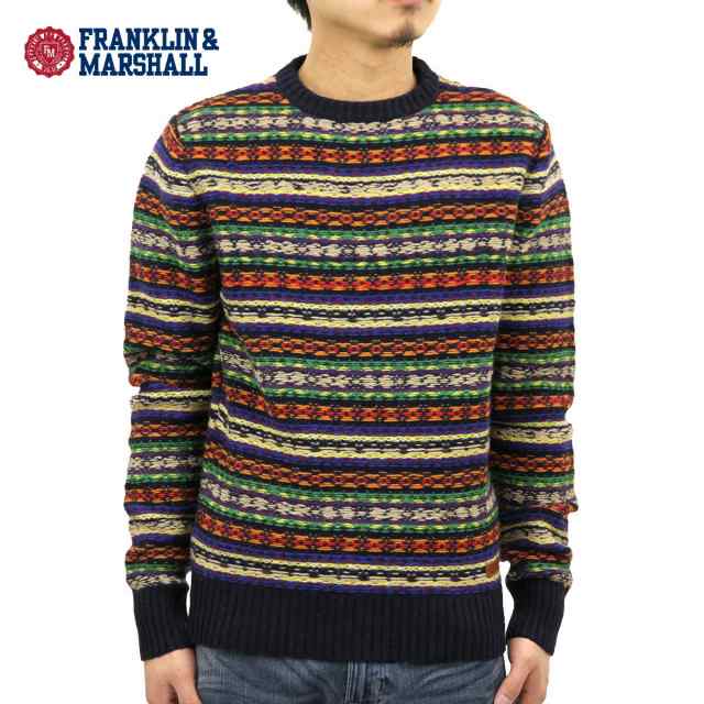 フランクリン マーシャル セーター メンズ 正規販売店 FRANKLIN＆MARSHALL CREW NECK SWEATER ETNO ISLE KNMAL081 1660 6020 D15S25