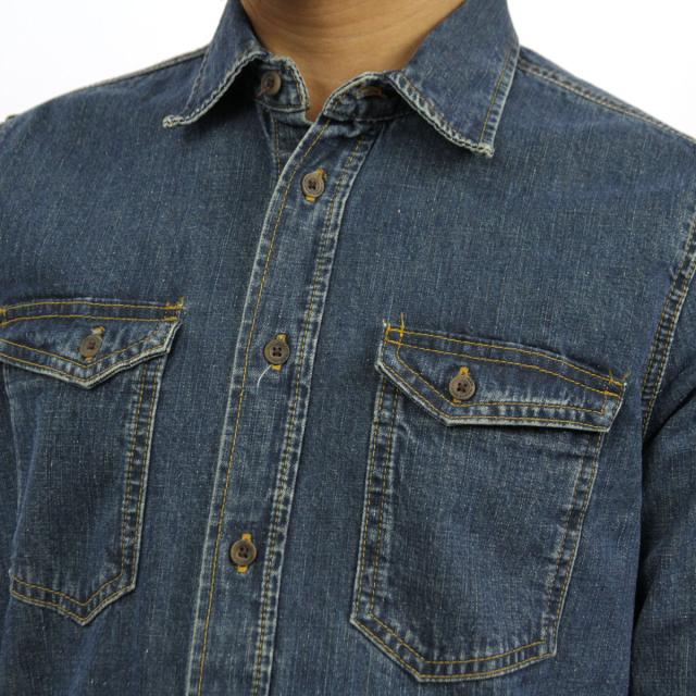 20%OFFセール 【販売期間 6/12 10:00〜6/21 9:59】 ヌーディージーンズ シャツ メンズ 正規販売店 Nudie Jeans 長袖シャツ Gunnar 140316 3014 B26 Denim D15S25 父の日 プレゼント ラッピング_3