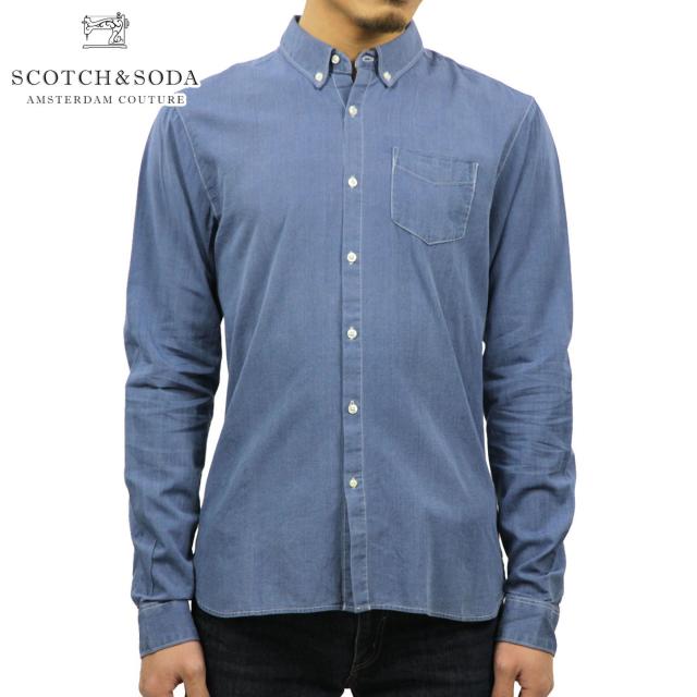 スコッチアンドソーダ シャツ メンズ 正規販売店 SCOTCH＆SODA 長袖シャツ Lightweight denim slim fit dressed shirt 20301 52 D15S25 クリスマス プレゼント ラッピング