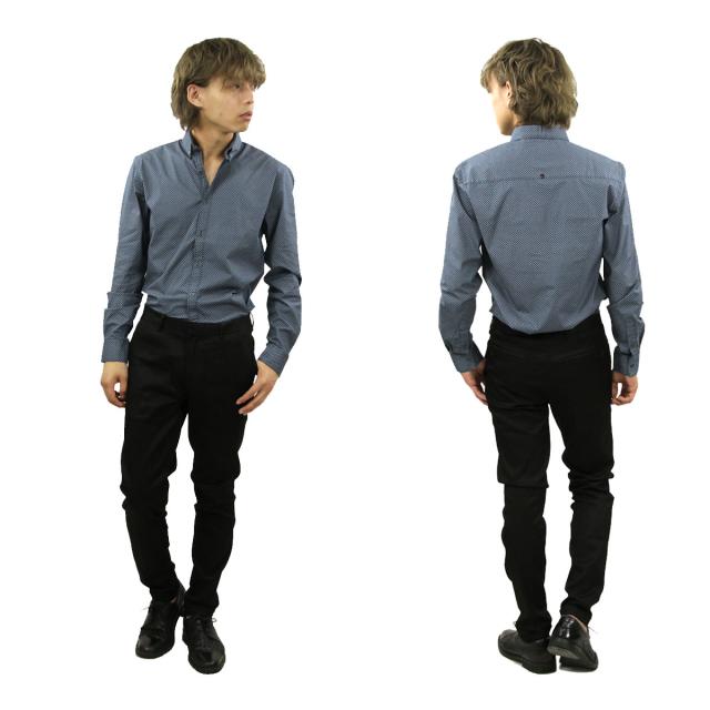 ノーエクセス シャツ メンズ 正規販売店 NO EXCESS 半袖シャツ ALLOVER PRINTED STRETCH SHIRT 480902 132 Shadow Blue D15S25 クリスマス プレゼント ラッピング 20%OFFクーポンセール 【利用期間 8/23 0:00〜8/26 9:59】 ノー