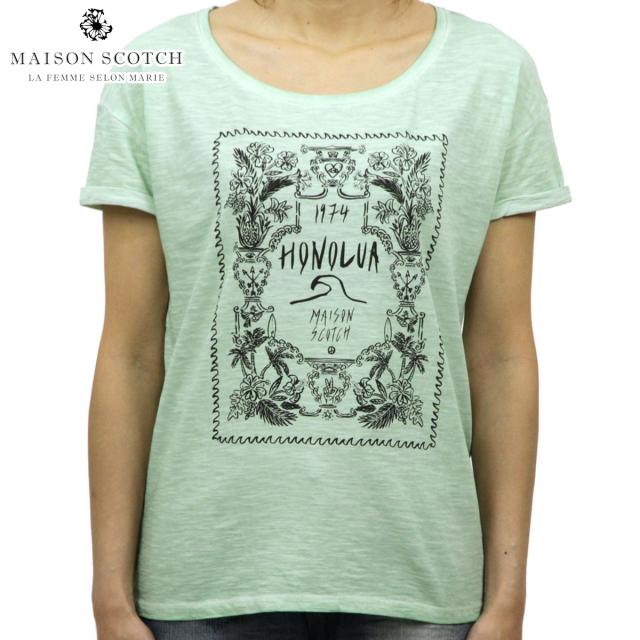 【ポイント10倍 6/12 11:00〜6/21 9:59】 メゾンスコッチ MAISON SCOTCH 正規販売店 レディース 半袖Tシャツ Boxy fit cotton slub tee with 父の日 プレゼント ラッピング