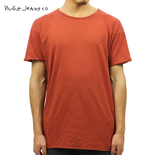 ヌーディージーンズ Tシャツ 正規販売店 Nudie Jeans 半袖Tシャツ Raw Hem T-Shirt Red 131274 D00S15 クリスマス プレゼント ラッピング