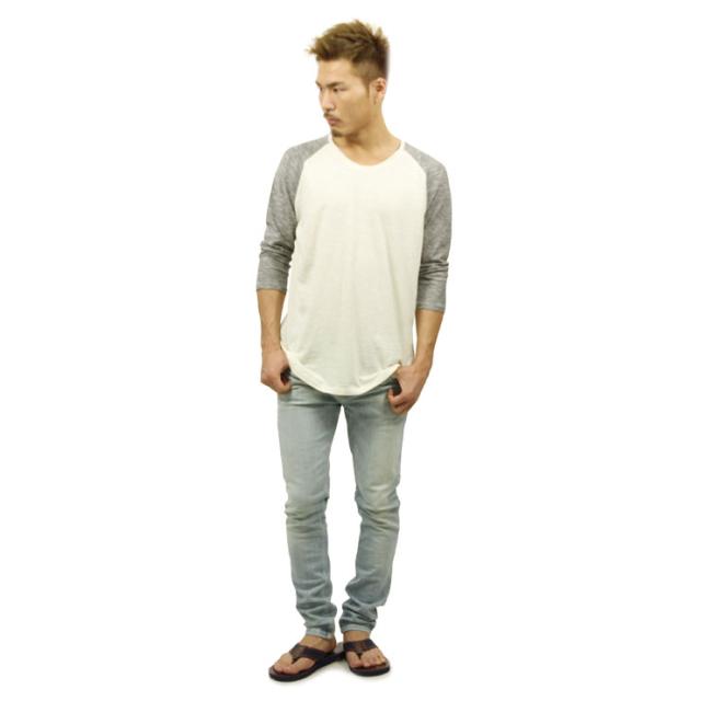 ヌーディージーンズ ロンT メンズ 正規販売店 Nudie Jeans 長袖Tシャツ Quarter Sleeve Tee Offwhite/Black 131407 D15S25 父の日 プレゼント ラッピング_4