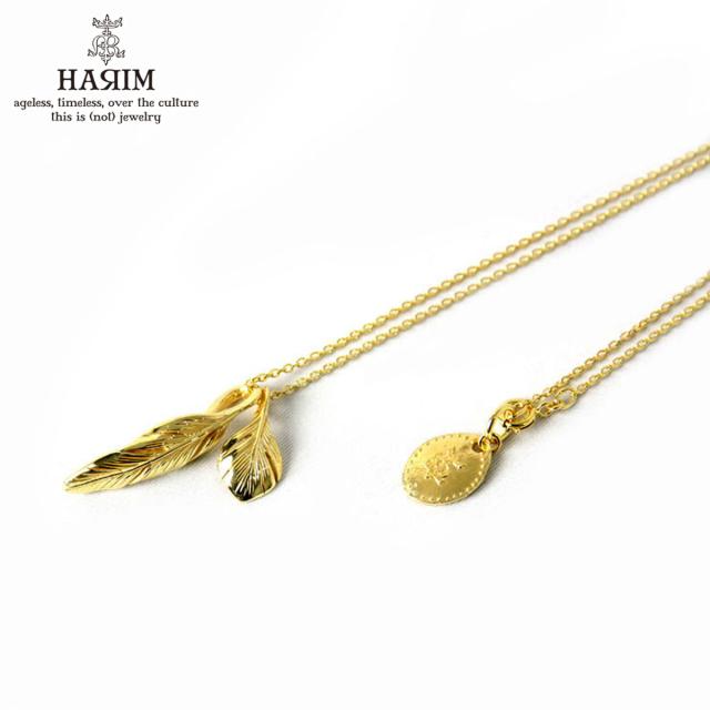 ハリム HARIM 正規販売店 ネックレス SLENDER FEATHERS　HALF VERY SHINE GP K18YG GOLD PLATING NECKLACE HRP105 GP 父の日 プレゼント ラッピング