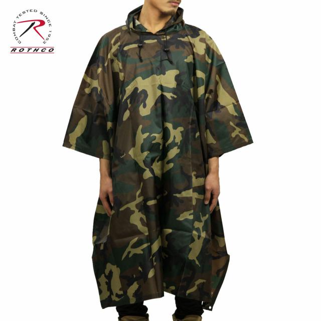 ロスコ ROTHCO 正規品 メンズ レインコート G.I. TYPE RIP-STOP PONCHO 4858 WOODLANDCAMO クリスマス プレゼント ラッピング