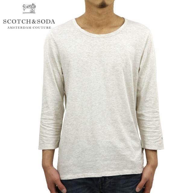 スコッチアンドソーダ Tシャツ メンズ 正規販売店 SCOTCH＆SODA 七部袖Tシャツ 3/4 Tee in slub jersey quality with deep neckline and 3/4 sleeve 101556 1F D00S20 クリスマス プレゼント ラッピング
