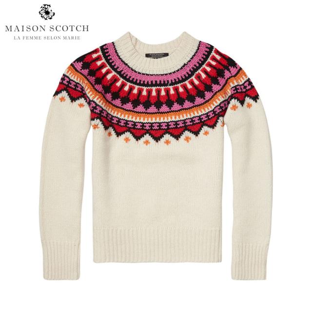 20%OFFクーポンセール 【利用期間 12/13 0:00〜12/19 9:59】 メゾンスコッチ MAISON SCOTCH 正規販売店 レディース セーター Soft chunky jacquard knit with pop colours 102234 17 D00S20 クリスマス プレゼント ラッピング