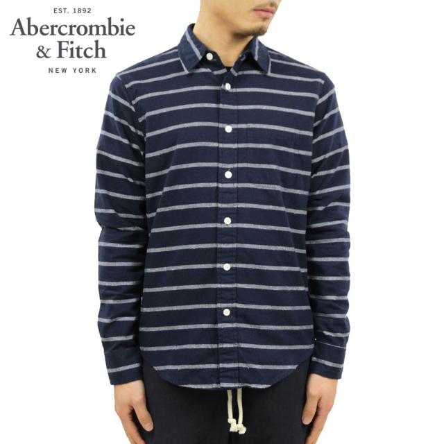 アバクロ シャツ メンズ 正規品 Abercrombie＆Fitch 長袖シャツ Stripe Cotton Shirt 125-168-2180-228 D00S20 クリスマス プレゼント ラッピング