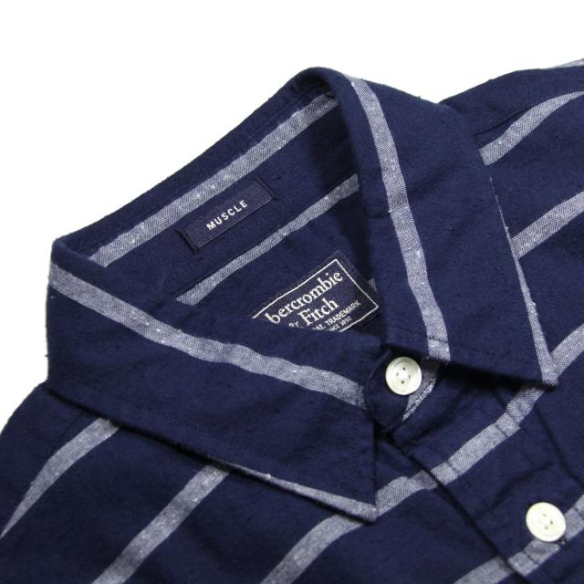 アバクロ シャツ メンズ 正規品 Abercrombie＆Fitch 長袖シャツ Stripe