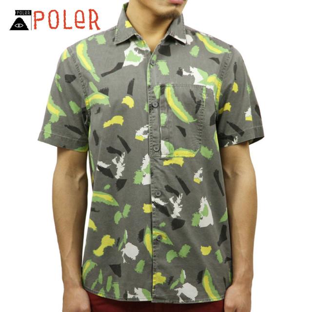 ポーラー シャツ メンズ 正規販売店 POLER 半袖シャツ TREETOP S/S WOVEN 717101-CHR CHARCOAL