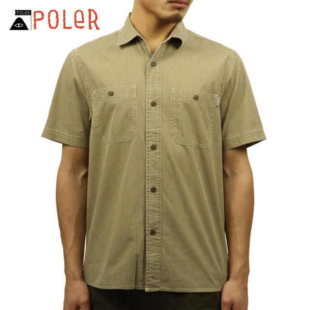 【ポイント10倍 5/7 10:00〜5/16 9:59】 ポーラー シャツ メンズ 正規販売店 POLER 半袖シャツ WASHED UP S/S WOVEN 717105-TTN TAHITI TAN D00S15