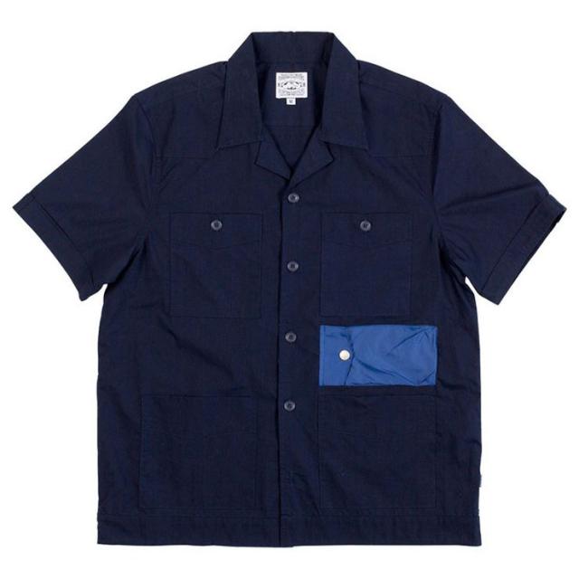 【ポイント10倍 5/7 10:00〜5/16 9:59】 ポーラー シャツ メンズ 正規販売店 POLER 半袖シャツ KEROUAC S/S WOVEN 717107-NVY NAVY D00S15_2