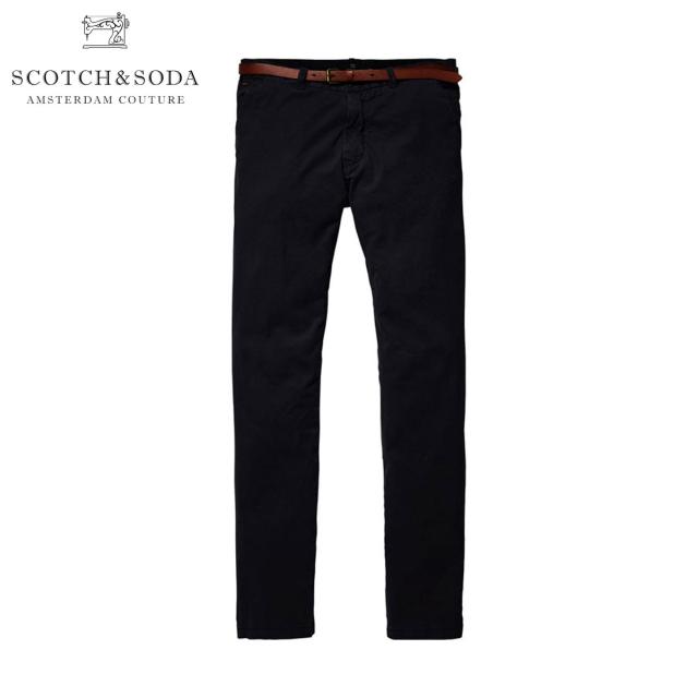 スコッチアンドソーダ チノパン メンズ 正規販売店 SCOTCH＆SODA ボトムス STRETCH COTTON CLASSIC CHINO PANT 136199 0008 BLACK クリスマス プレゼント ラッピング