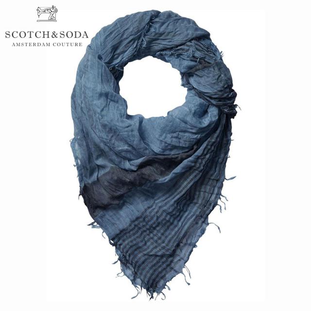 スコッチアンドソーダ スカーフ 正規販売店 SCOTCH＆SODA COLD DYED SQUARE SCARF 136607 0134 WASHED D00S15 クリスマス プレゼント ラッピング