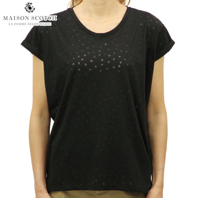 【ポイント10倍 2/18 10:00〜2/25 9:59】 メゾンスコッチ MAISON SCOTCH 正規販売店 レディース 半袖Tシャツ RELAXED FIT SHORT SLEEVE BURNOUT TEE 137352 8 BLACK D00S15の通販は 6,468円