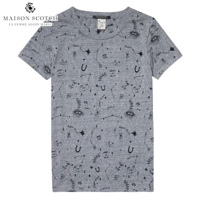 メゾンスコッチ MAISON SCOTCH 正規販売店 レディース 半袖Tシャツ ARTWORKS SHORT SLEEVE TEE 139093 0A GREY ME D00S15 クリスマス プレゼント ラッピング