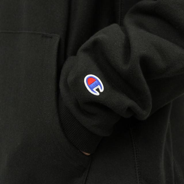 チャンピオン CHAMPION 正規品 メンズ リバースウィーブ プルオーバーパーカー REVERSE WEAVE HEAVYWEIGHT 12oz PULLOVER HOODIE GF68 BLACK_4