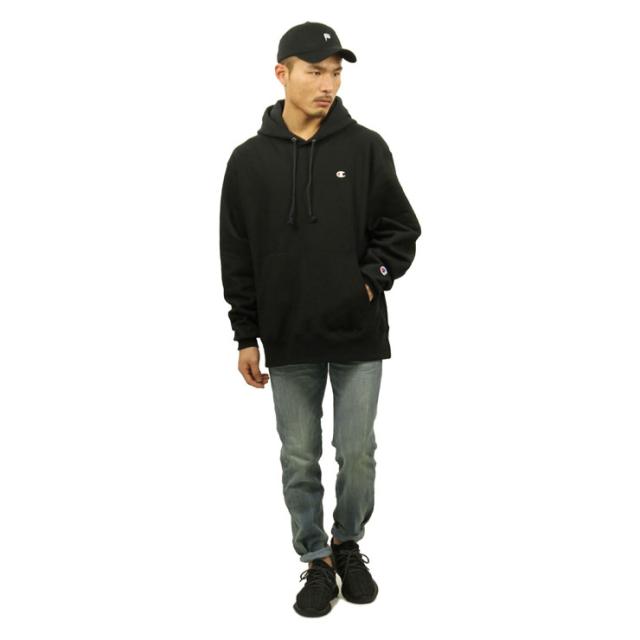 チャンピオン CHAMPION 正規品 メンズ リバースウィーブ プルオーバーパーカー REVERSE WEAVE HEAVYWEIGHT 12oz PULLOVER HOODIE GF68 BLACK_6