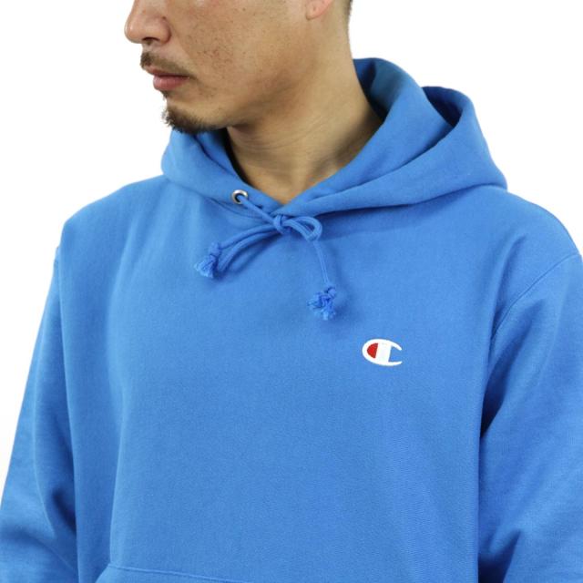 チャンピオン パーカー メンズ 正規品 CHAMPION リバースウィーブ プルオーバーパーカー REVERSE WEAVE HEAVYWEIGHT 12oz PULLOVER HOODIE GF68 7YF DEEP BLUE WATER_3