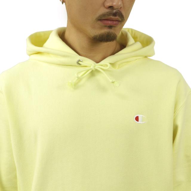 チャンピオン パーカー メンズ 正規品 CHAMPION リバースウィーブ プルオーバーパーカー REVERSE WEAVE HEAVYWEIGHT 12oz PULLOVER HOODIE GF68 LEMON GLACIER_3