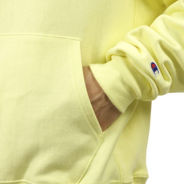 チャンピオン パーカー メンズ 正規品 CHAMPION リバースウィーブ プルオーバーパーカー REVERSE WEAVE HEAVYWEIGHT 12oz PULLOVER HOODIE GF68 LEMON GLACIER_4