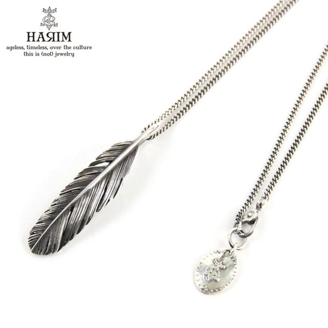 ハリム HARIM ネックレス FEATHER LEFT S GP HRP121 GP SILVER 925 OXIDIZED BLACK NECKLACE SET 父の日 プレゼント ラッピング