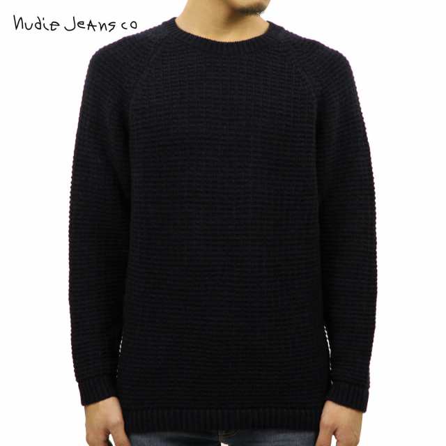 ヌーディージーンズ セーター メンズ 正規販売店 Nudie Jeans HANS STRUCTURE KNIT SWEATER 150327 6002 BLACK/BLUE