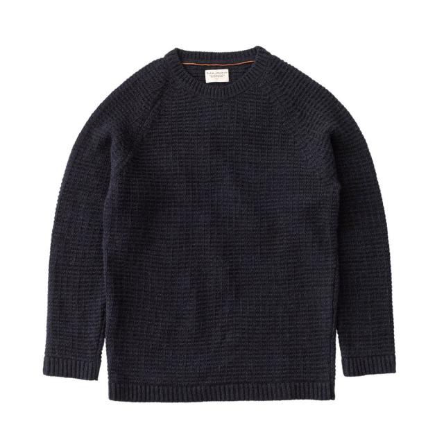 ヌーディージーンズ セーター メンズ 正規販売店 Nudie Jeans HANS STRUCTURE KNIT SWEATER 150327 6002 BLACK/BLUE クリスマス プレゼント ラッピング 20%OFFクーポンセール 【利用期間 12/13 0:00〜12/19 9:59