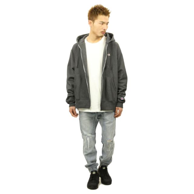 チャンピオン CHAMPION 正規品 メンズ リバースウィーブ ジップアップパーカー REVERSE WEAVE HEAVYWEIGHT 12oz ZIP UP HOODIE GF69 GRANITE HEATHER_7