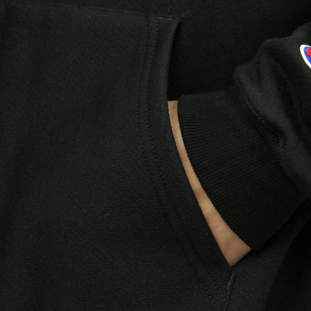 チャンピオン CHAMPION 正規品 メンズ リバースウィーブ ジップアップパーカー REVERSE WEAVE HEAVYWEIGHT 12oz ZIP UP HOODIE GF69 BLACK_2