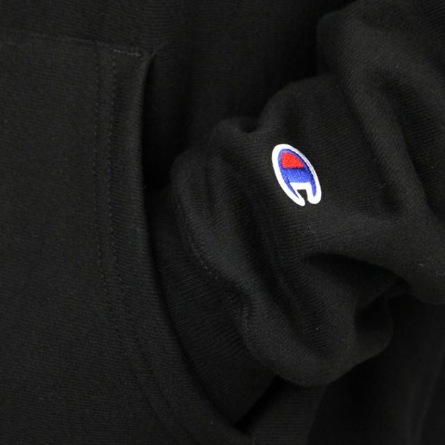 チャンピオン CHAMPION 正規品 メンズ リバースウィーブ ジップアップパーカー REVERSE WEAVE HEAVYWEIGHT 12oz ZIP UP HOODIE GF69 BLACK_3