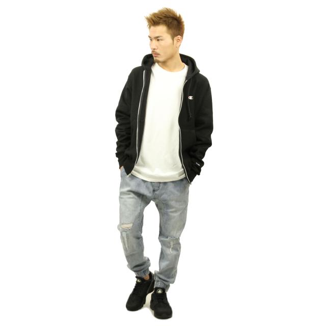 チャンピオン CHAMPION 正規品 メンズ リバースウィーブ ジップアップパーカー REVERSE WEAVE HEAVYWEIGHT 12oz ZIP UP HOODIE GF69 BLACK_7