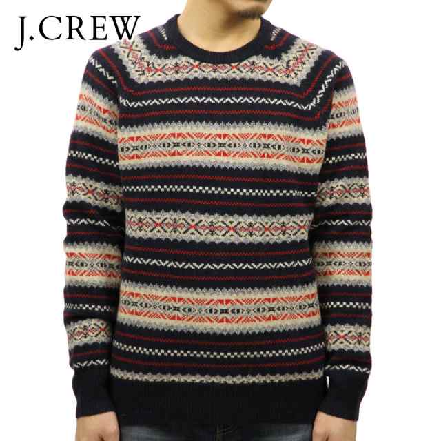 ジェイクルー セーター メンズ 正規品 J.CREW クルーネックセーター LAMBSWOOL FAIR ISLE SWEATER H1950