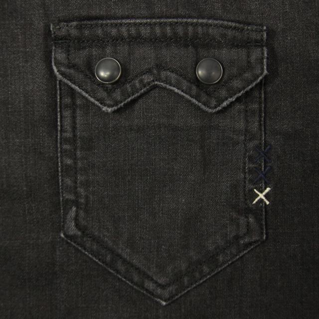 スコッチアンドソーダ SCOTCH＆SODA 正規販売店 メンズ 長袖ウェスタンシャツ AMS BLAUW SAWTOOTH SHIRT IN SEASONAL WASHES 141265 90 51412 BLACK D 父の日 プレゼント ラッピング_6