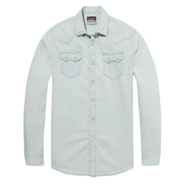 【ポイント10倍 6/12 11:00〜6/21 9:59】 スコッチアンドソーダ SCOTCH＆SODA 正規販売店 メンズ 長袖ウェスタンシャツ AMS BLAUW SAWTOOTH SHIRT IN SEASONAL WASHES 141265 0Q 51412 BLEACHE D 父の日 プレゼント ラッピング_2