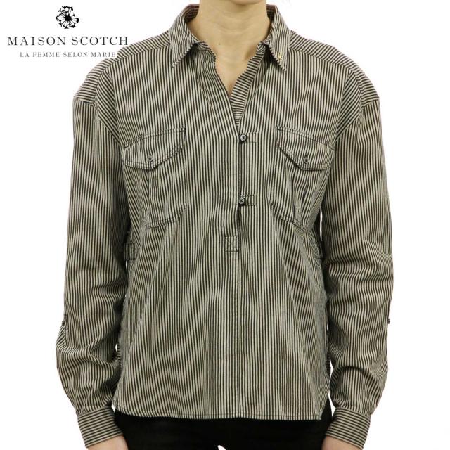20%OFFクーポンセール 【利用期間 12/13 0:00〜12/19 9:59】 メゾンスコッチ MAISON SCOTCH 正規販売店 レディース 長袖シャツ GARMENT DYED TOP WITH ARMY DETAILING 141406 17 51808 COMBO A D クリスマス プレゼント ラッピング