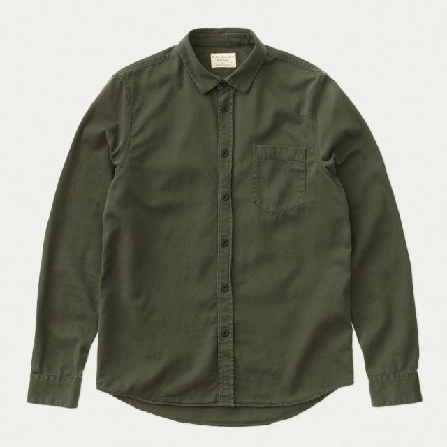 ヌーディージーンズ シャツ メンズ 正規販売店 Nudie Jeans 長袖シャツ ワークシャツ HENRY PIGMENT DYED SHIRT BUNKER B86 140501 父の日 プレゼント ラッピング_2