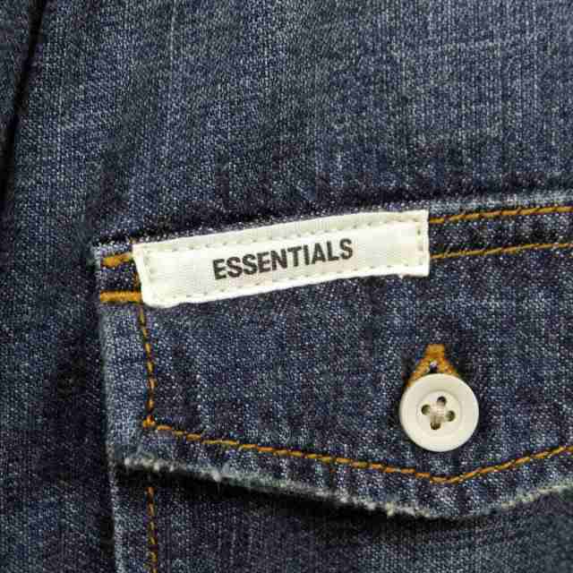 フィアオブゴッド fog essentials シャツ メンズ 正規品 FEAR OF GOD 長袖デニムシャツ FOG - FEAR OF GOD  ESSENTIALS DENIM LONG SLEEVE