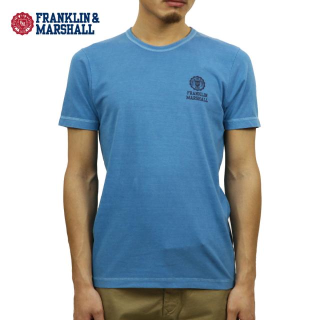 フランクリン マーシャル Tシャツ 正規販売店 FRANKLIN＆MARSHALL 半袖Tシャツ クルーネック LOGO TEE ATLANTIC BLUE TSMF172AN 45181 4005 クリスマス プレゼント ラッピング