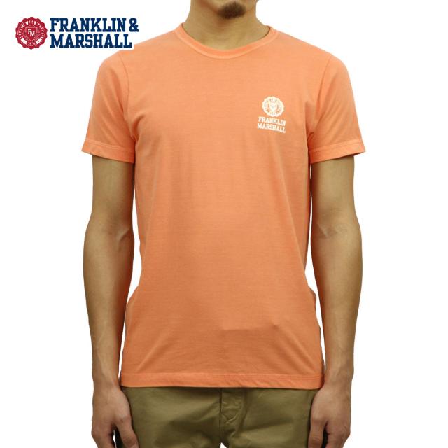 フランクリン マーシャル Tシャツ 正規販売店 FRANKLIN＆MARSHALL 半袖Tシャツ クルーネック LOGO TEE SUNSET ORANGE TSMF172AN 45181 4005 クリスマス プレゼント ラッピング
