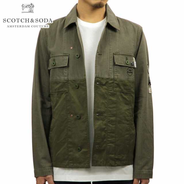 スコッチアンドソーダ アウター メンズ 正規販売店 SCOTCH＆SODA ジャケット シャツジャケット WORKED OUT MILITARY SHIRT JACKET WITH C