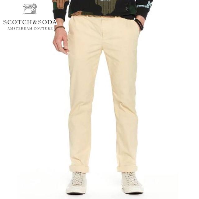 スコッチアンドソーダ チノパン メンズ 正規販売店 SCOTCH＆SODA ボトムス STUART IN PEACHED TWILL WITH BELT 144972 43 61500 SUNSET YELLOW D クリスマス プレゼント ラッピング