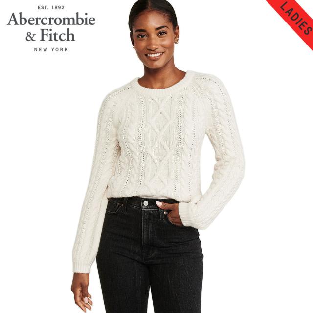 アバクロ セーター レディース 正規品 Abercrombie＆Fitch クルーネックセーター Cable Crew Sweater 150-490-11 クリスマス プレゼント ラッピング